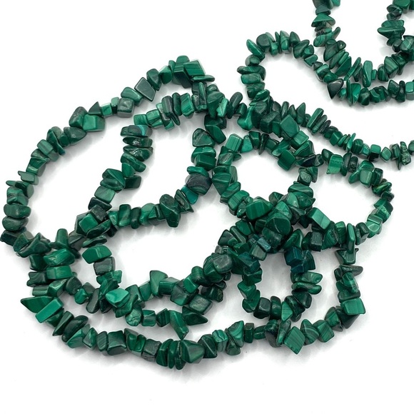 Malachite Stone Necklaces Set of 2 Long Necklaces - Picture 2 of 9